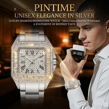 Luxury Diamond Rhinestone Watch – Unisex Bracelet Wristwatch