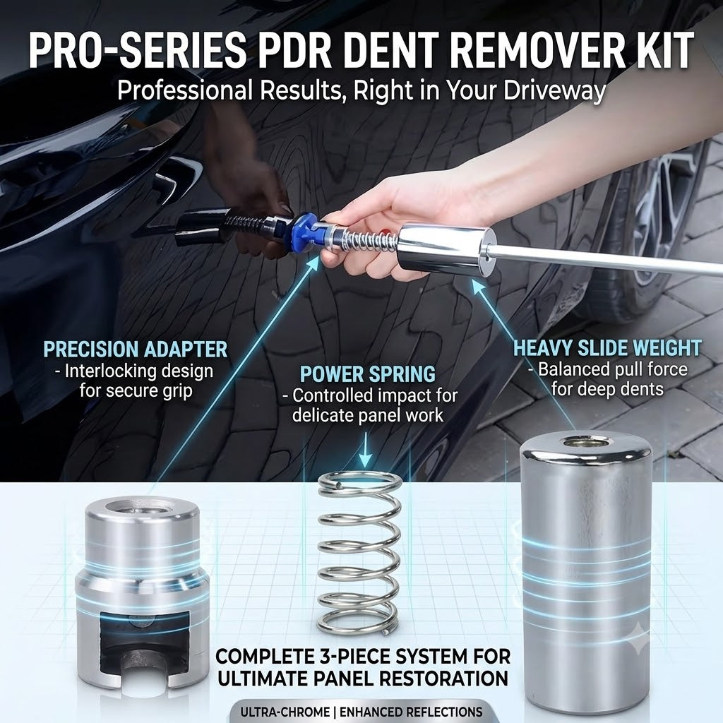 Car Dent Repair Slide Hammer Tool Kit – 18PCS Glue Tabs & T-Handle Puller Set
