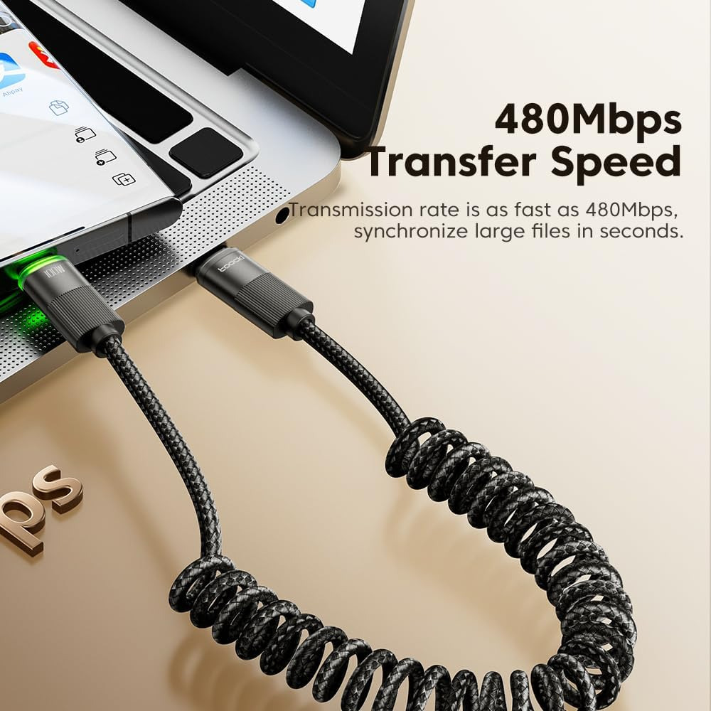 2M Retractable 4 in 1 PD Fast Charging Cable 65W USB-C Multi-Charging