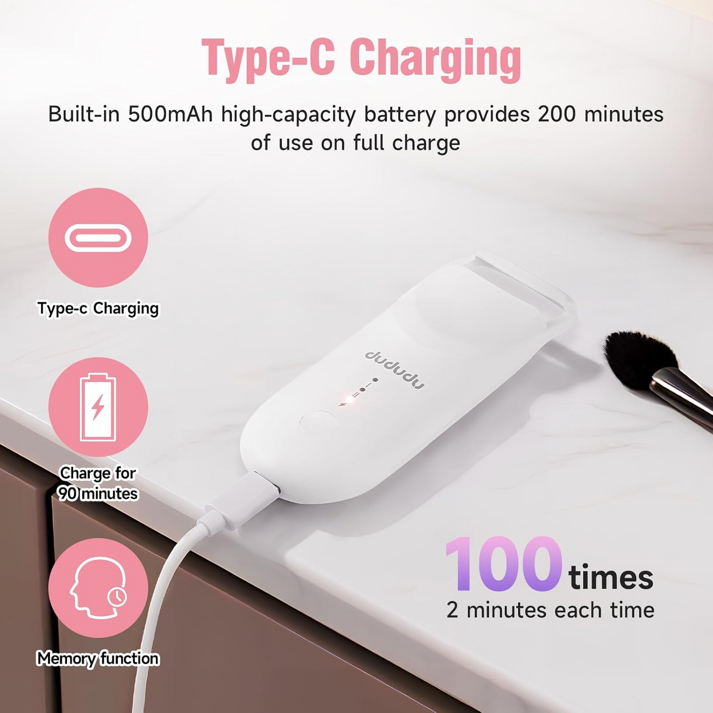 Portable Heated Eyelash Curler – Battery-Powered Electric Lash Curler for Long-Lasting Curl