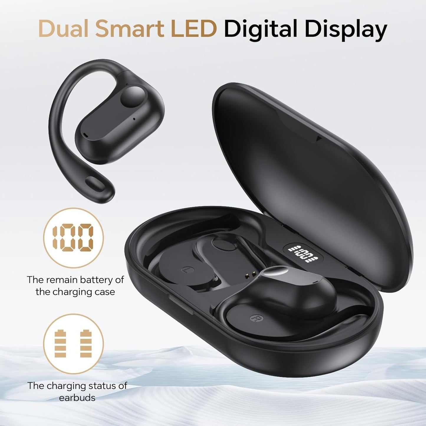 Waterproof Open-Ear Headphones – AI Translation & Wireless Comfort