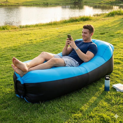 Portable Double Seat Inflatable Sofa – Indoor & Outdoor Oxford Cloth Air Couch
