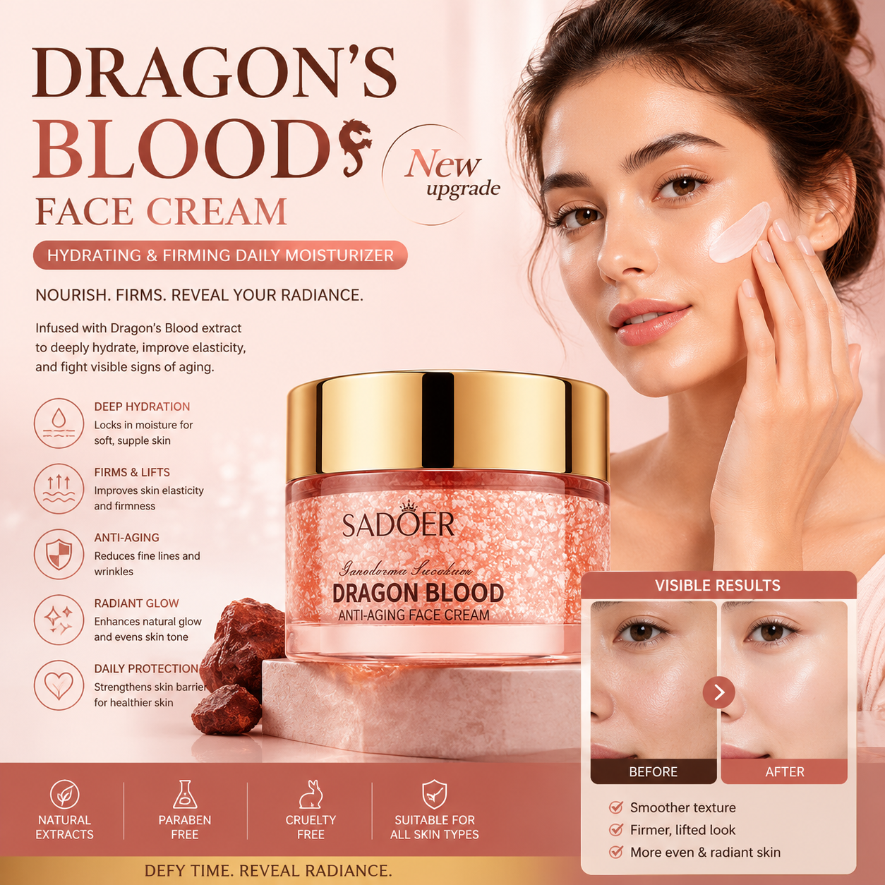 Dragon's Blood Face Cream Hydrating & Firming Daily Moisturizer