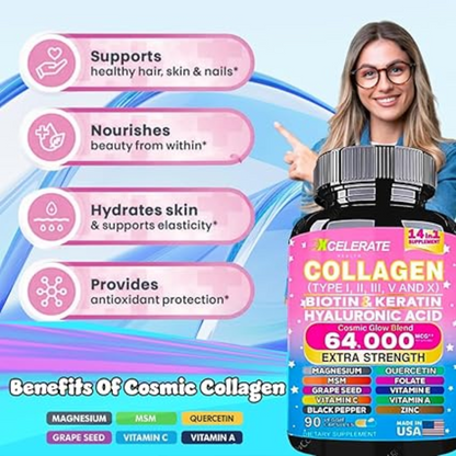 14 in 1 Collagen Capsules – Biotin, Keratin & Vitamin Complex Support