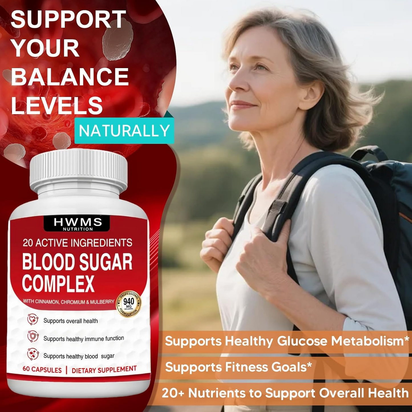 Blood Glucose Support Capsules – Herbal Balance Formula for Healthy Sugar Levels