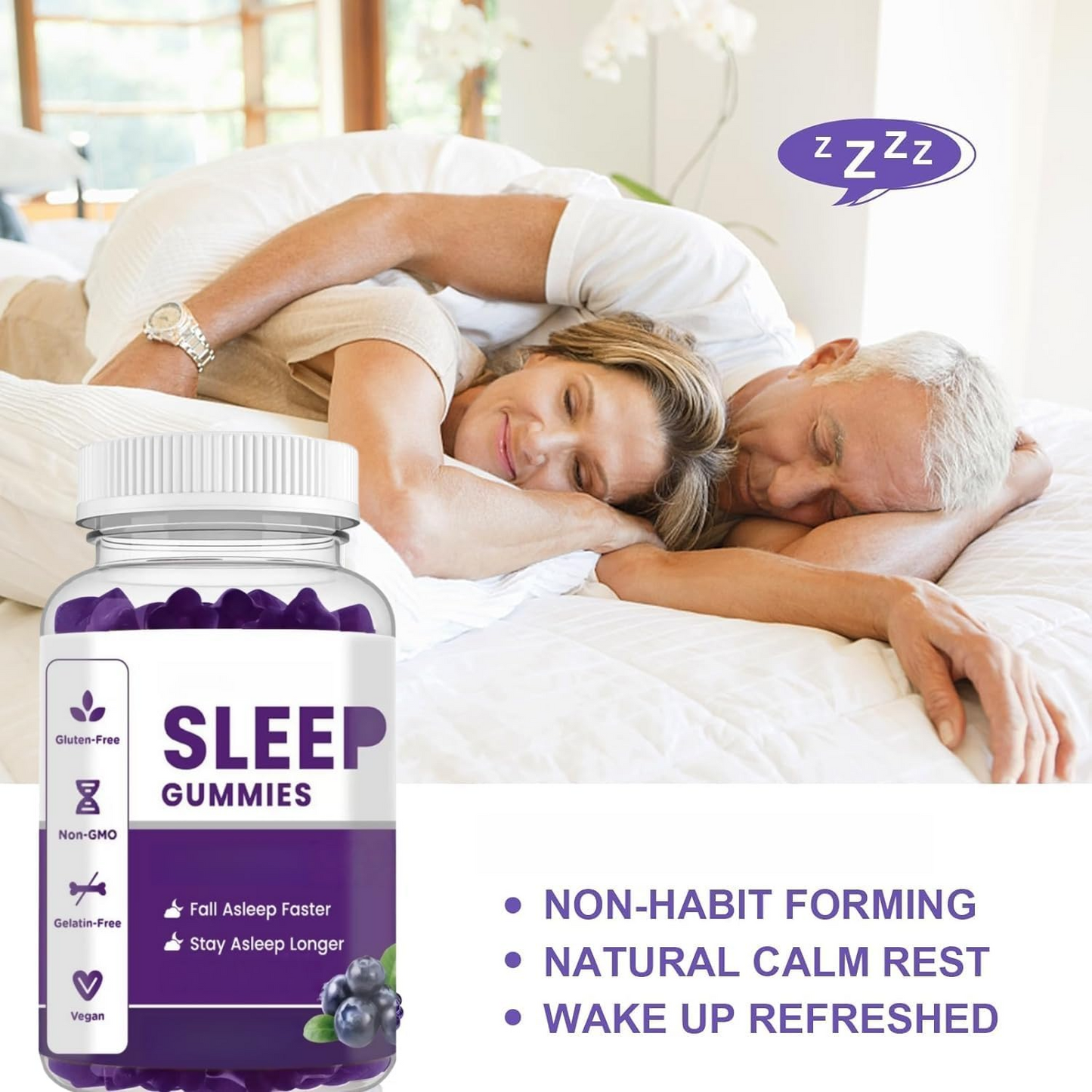 Melatonin 5mg Gummies – Natural Vitamin Sleep Support Dietary Supplement