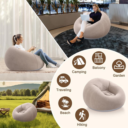 Inflatable Lazy Sofa Couch – Portable Air Lounge Bean Bag Chair for Indoor & Outdoor Relaxation