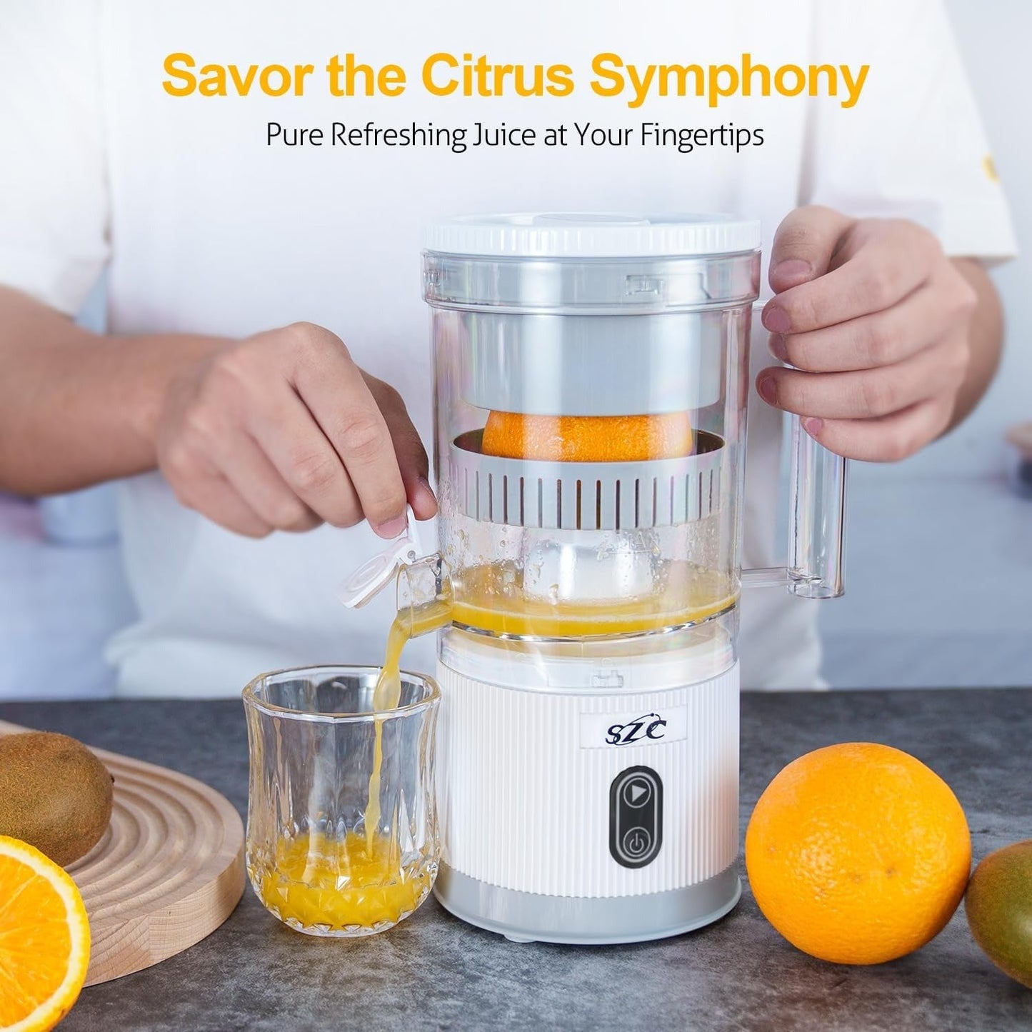 Electric USB Fruit Press Extractor - Fresh Juice Anytime.
