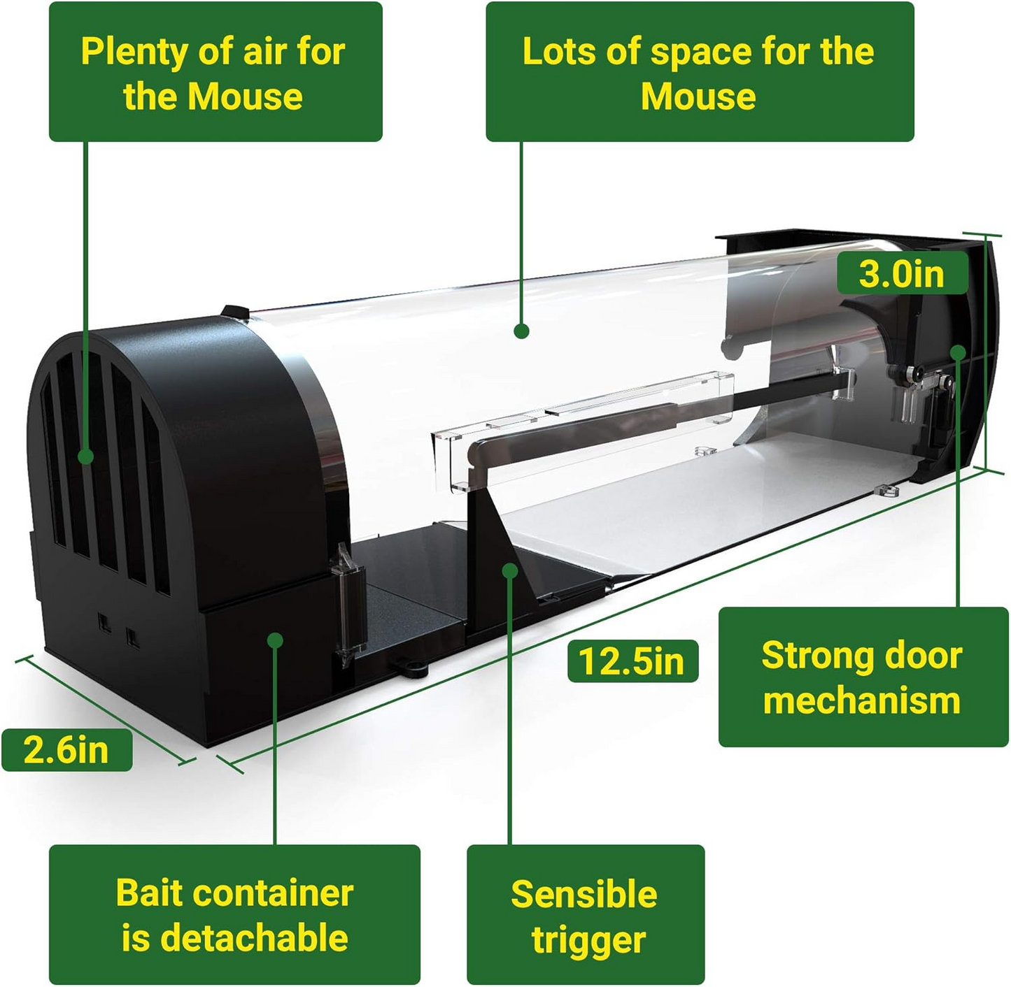 Smart Mouse Trap – Transparent, Safe & Reusable Rodent Catcher