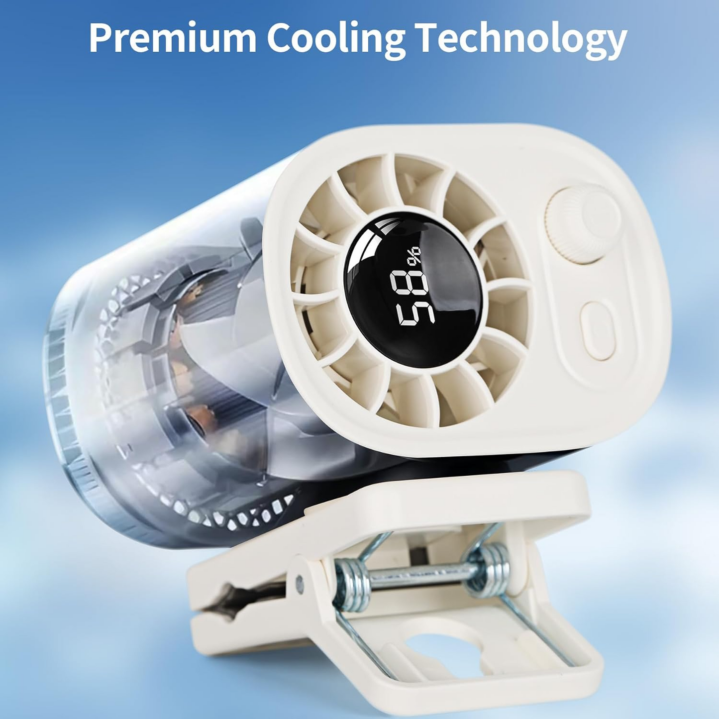 Mini Automotive Clip Fan – 360° Rotating Portable Car Cooling Fan