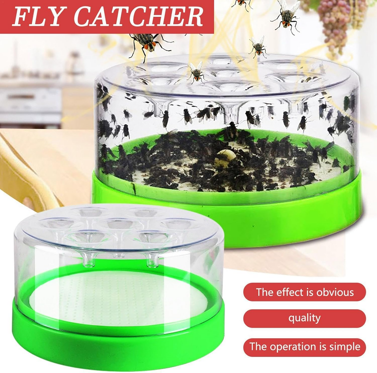 Manual Fly Trap Reusable Indoor Insect Catcher for Household Pest Control