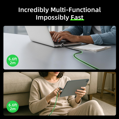 2M Retractable 4 in 1 PD Fast Charging Cable 65W USB-C Multi-Charging