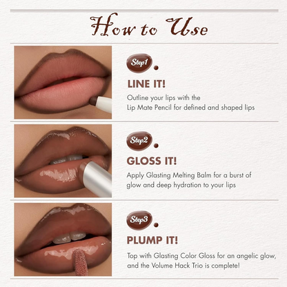 Lip Gloss, Lip Liner & Lipstick Makeup Set – Matte Lip Liner with Hydrating Lip Glaze Combo