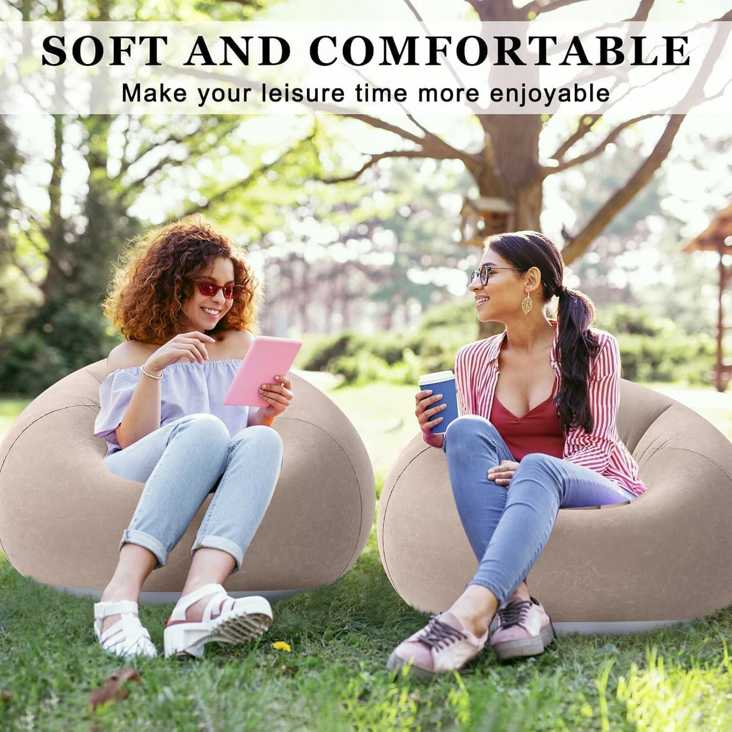 Inflatable Lazy Sofa Couch – Portable Air Lounge Bean Bag Chair for Indoor & Outdoor Relaxation