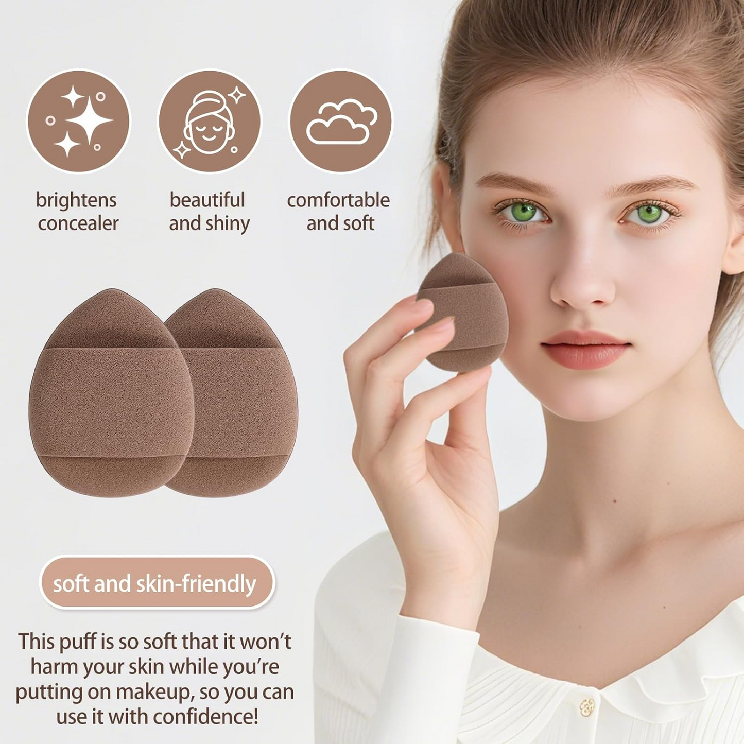 Makeup Sponge & Brush Set with Headband for Flawless Makeup