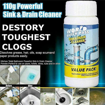 Drain Cleaning Powder Grease & Blockage Removal for Toilet and Kitchen Drains