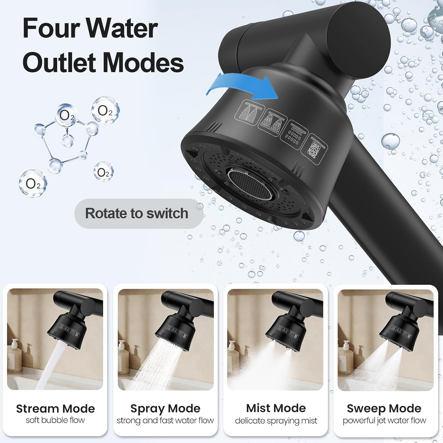 Deck Mounted Bathroom Faucet Wash Basin Tap with Ceramic Valve Core