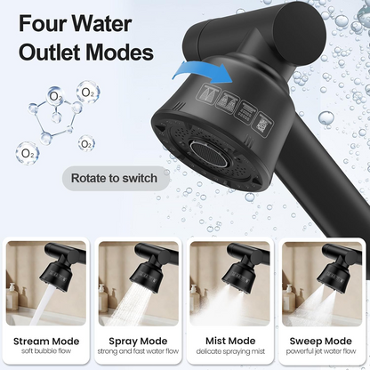 Deck Mounted Bathroom Faucet Wash Basin Tap with Ceramic Valve Core