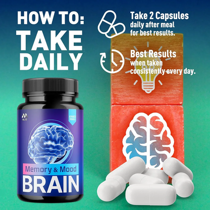 Brain Capsules with Collagen & Vitamins – Daily Nutritional Supplement for Memory, Sleep & Wellness Support