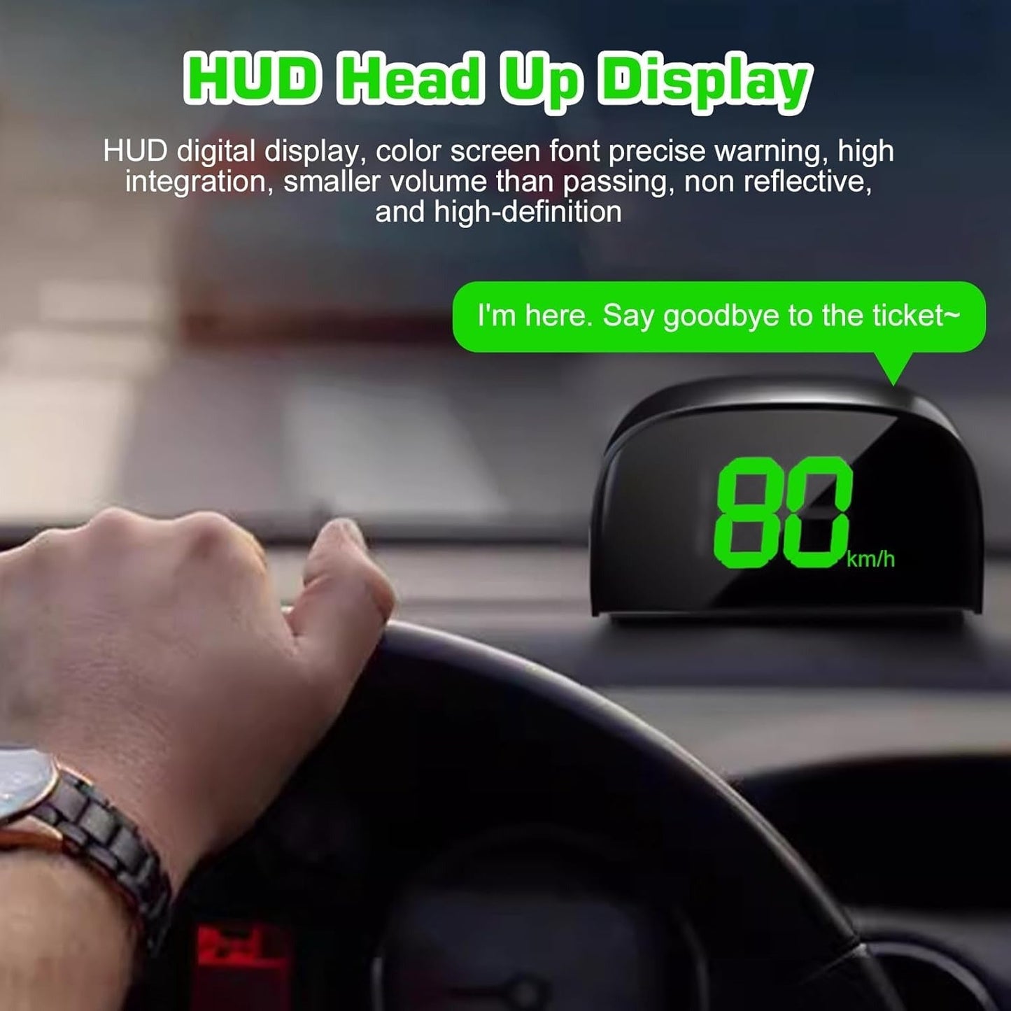 Universal Car HUD Head-Up Display – GPS Speedometer KMH/MPH