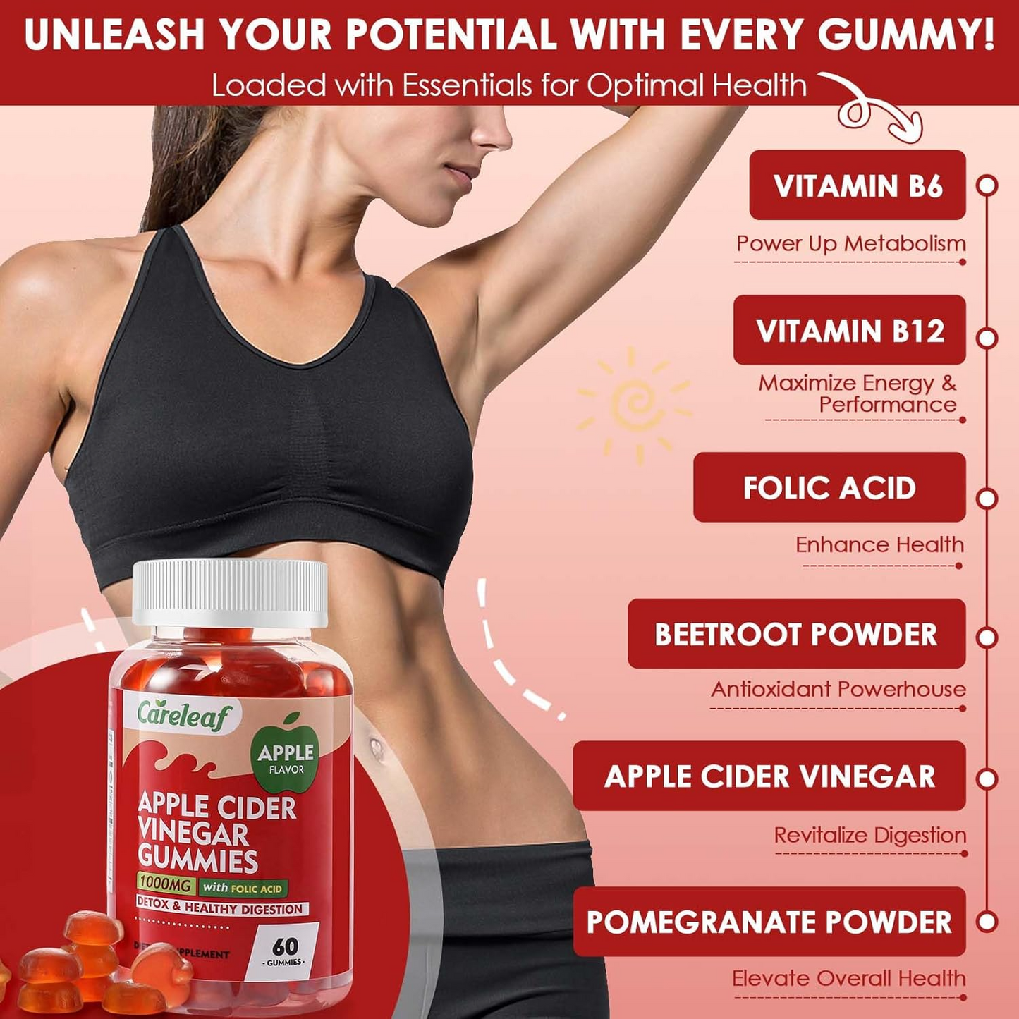 Apple Cider Vinegar Gummies – Daily Vegan Dietary Supplement for Adults
