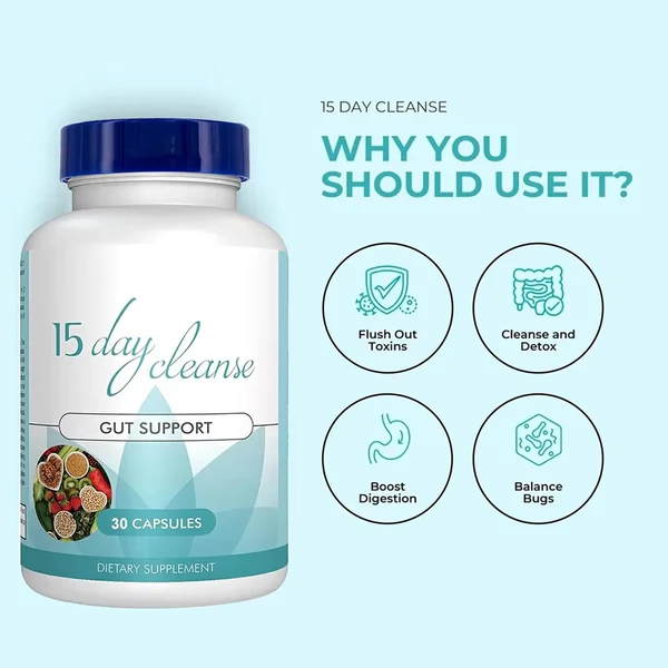 15 Day Gut Cleanse Capsules – Digestive Detox & Wellness Support