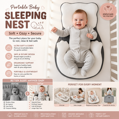 Portable Baby Sleeping Nest Soft Newborn Baby Lounger for Rest