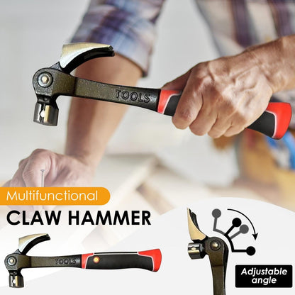 Deformable Multifunctional Claw Hammer — Forged Carbon Steel