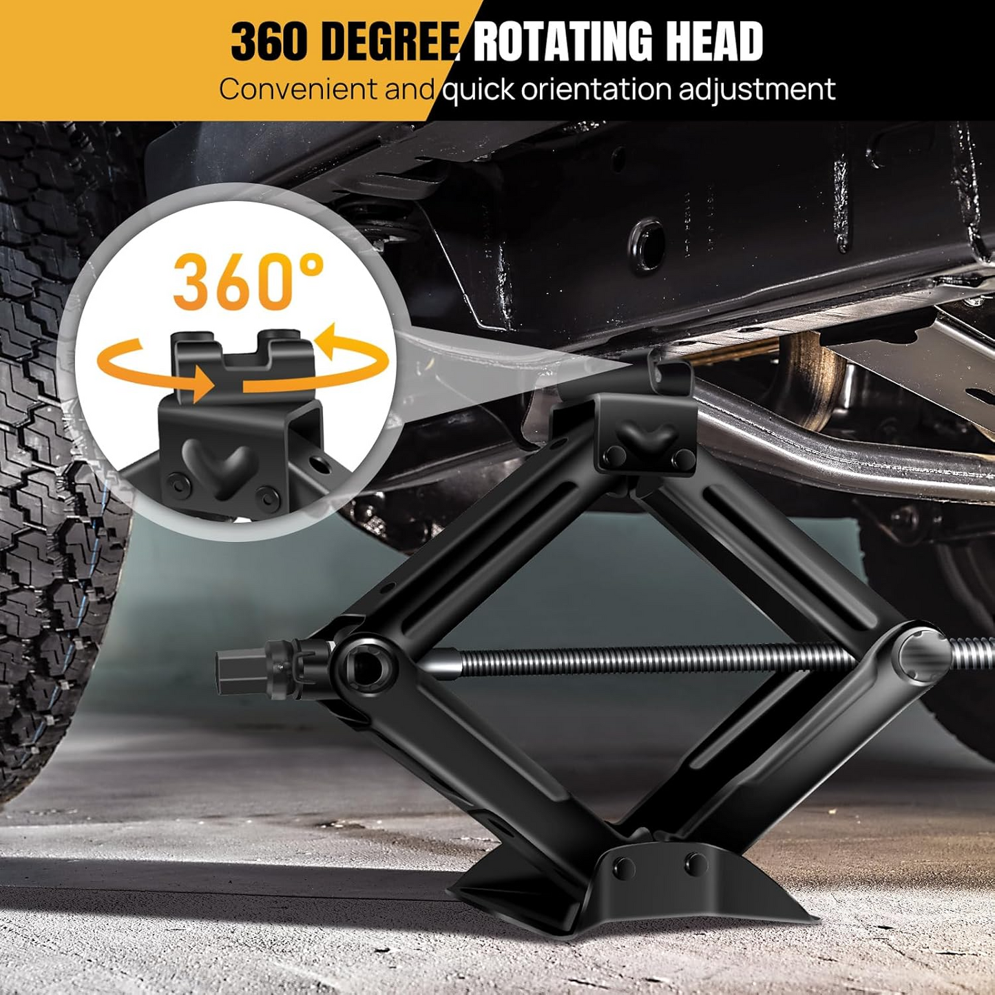 2 Ton Scissor Car Jack – Portable U Head Lift with Ratchet Wrench