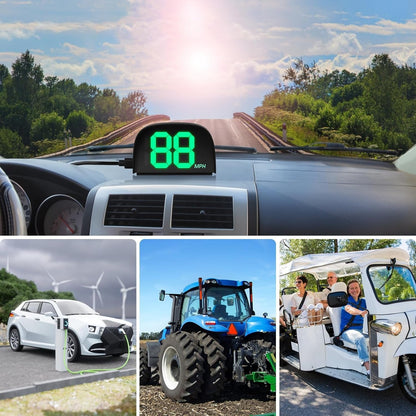 Universal Car HUD Head-Up Display – GPS Speedometer KMH/MPH
