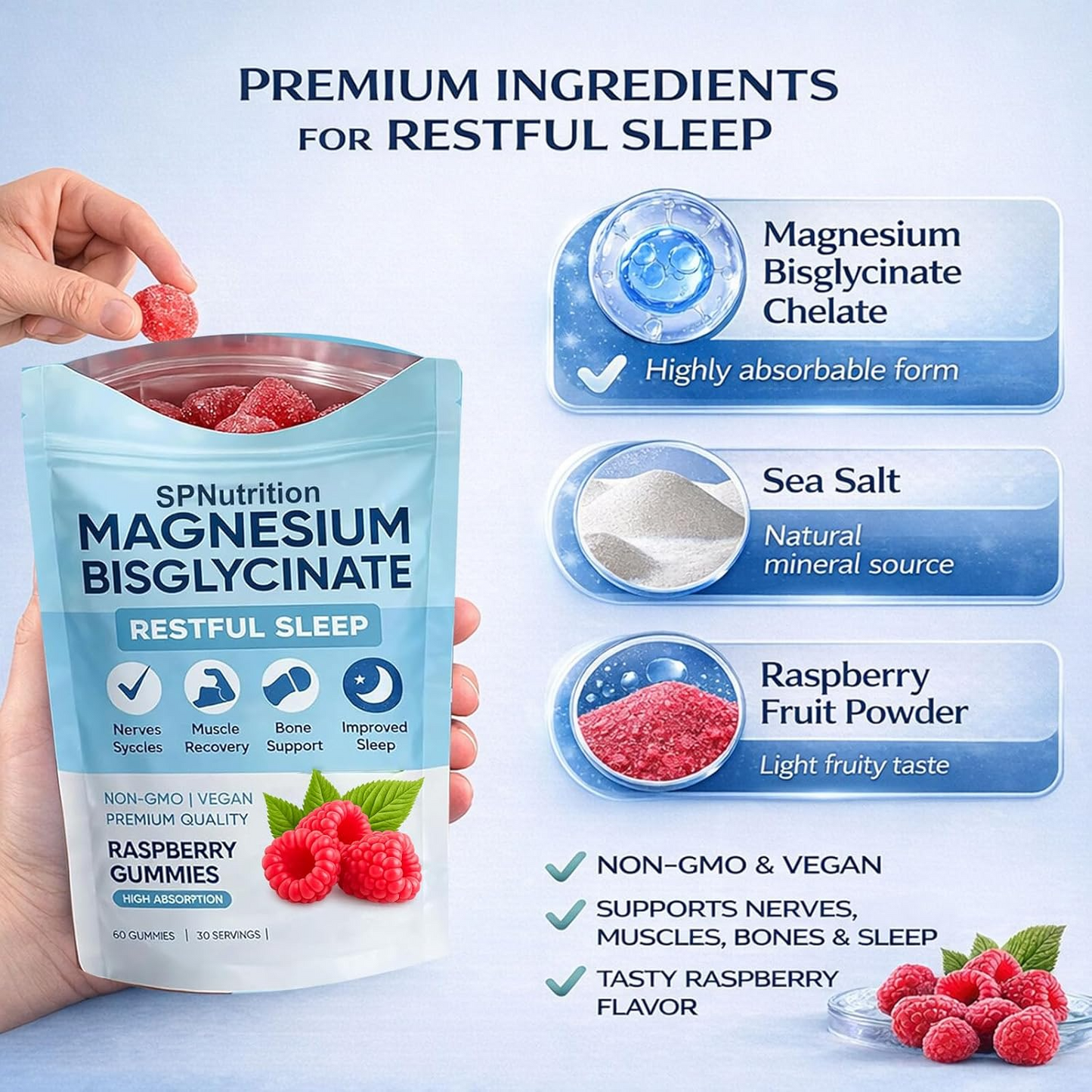 Magnesium Bisglycinate Gummies – High Absorption Sleep & Stress Support