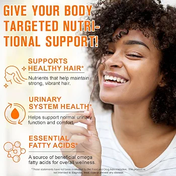 Pumpkin Seed Oil Capsules – Natural Beauty Supplement for Hair, Skin & Heart Wellness Support