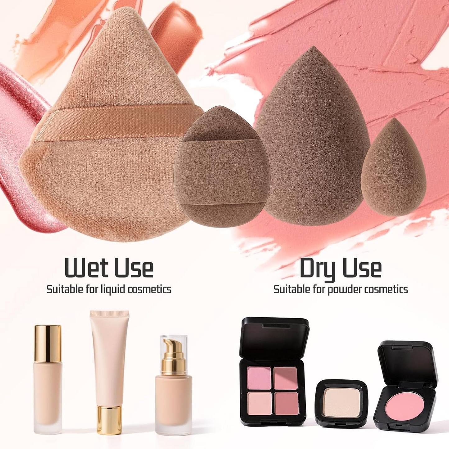 Makeup Sponge & Brush Set with Headband for Flawless Makeup