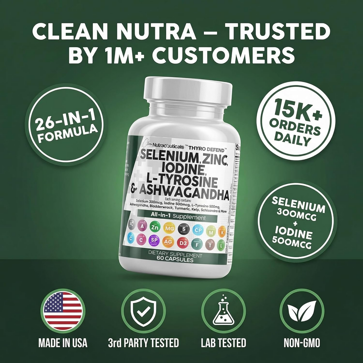 All in 1 Selenium, Zinc, Iodine & Ashwagandha Capsules