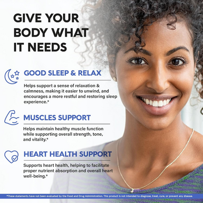 Magnesium Glycinate Capsules – Sugar-Free Vegan Relaxation & Mood Support