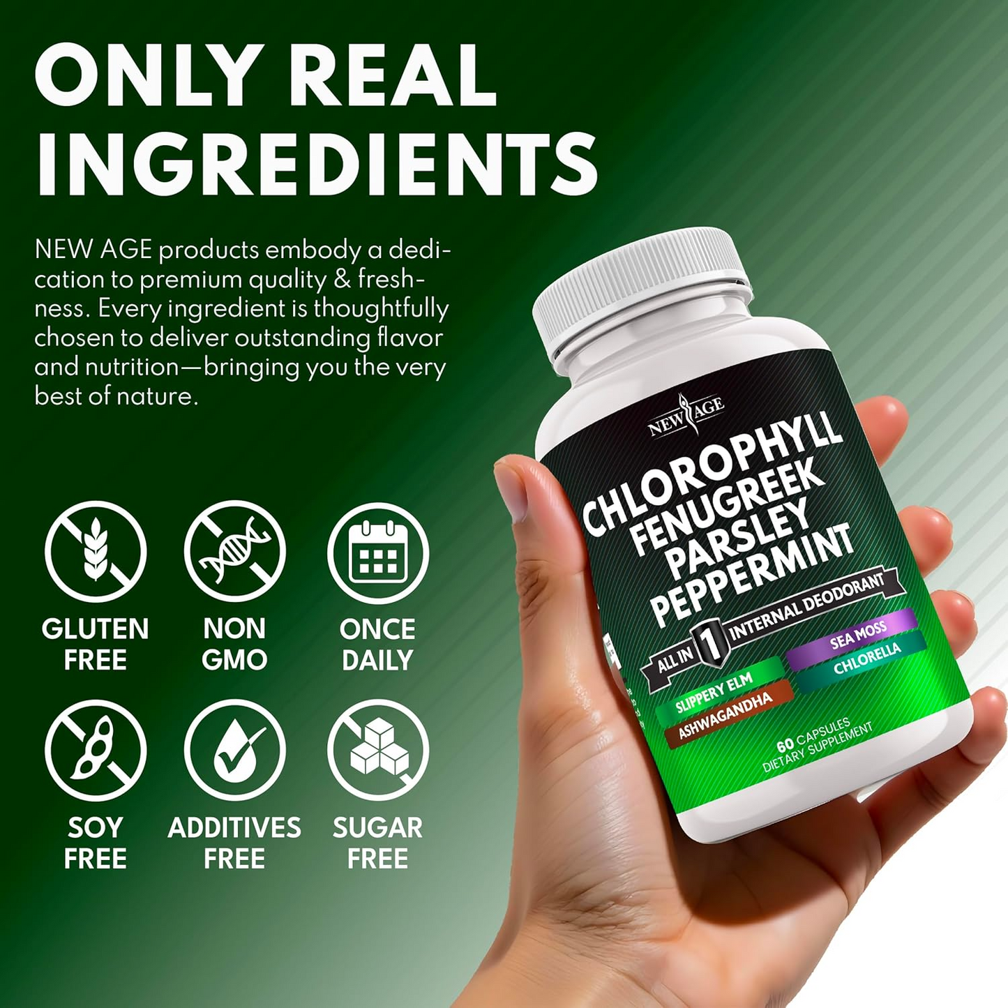 Chlorophyll Capsules Natural Green Supplement