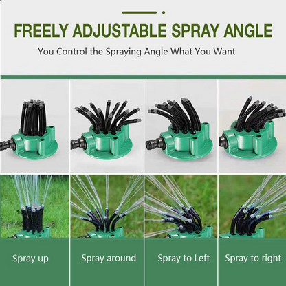 360° Multi-Head Garden Sprinkler – Full Coverage Watering System