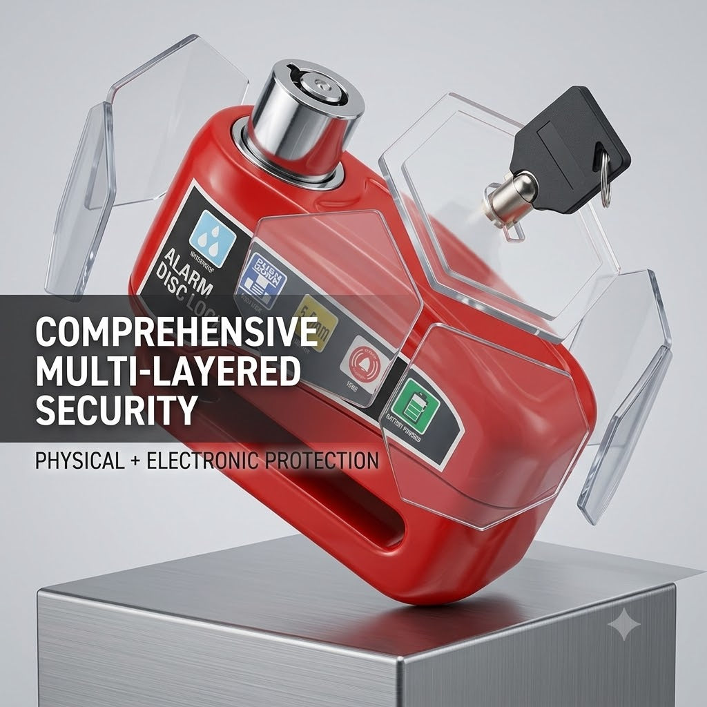 Motorcycle & Bicycle Waterproof Anti-Theft Alarm Disc Lock