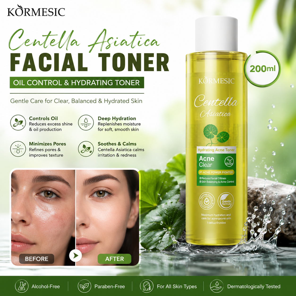 Centella Asiatica Facial Toner – Oil Control Hydrating Toner