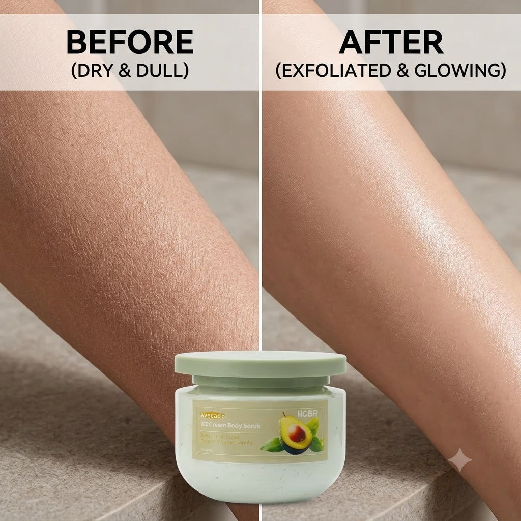 Avocado & Shea Butter Body Scrub Exfoliating Moisturizing Body Polish