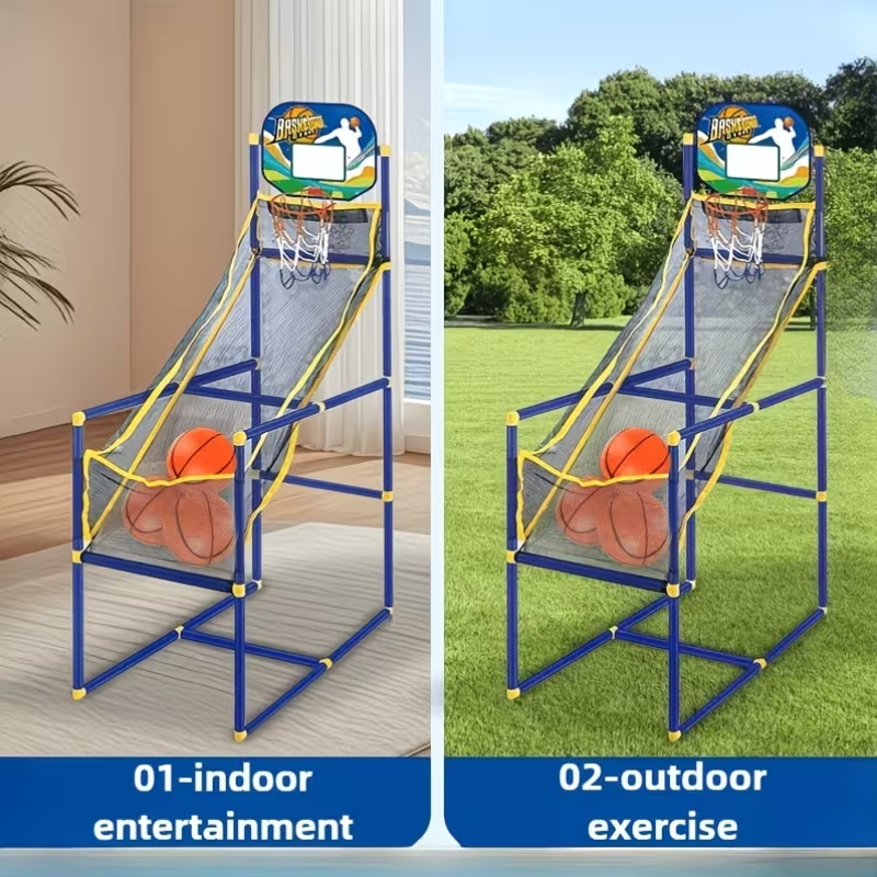 Adjustable Kids Indoor & Outdoor Freestanding Basketball Training Set