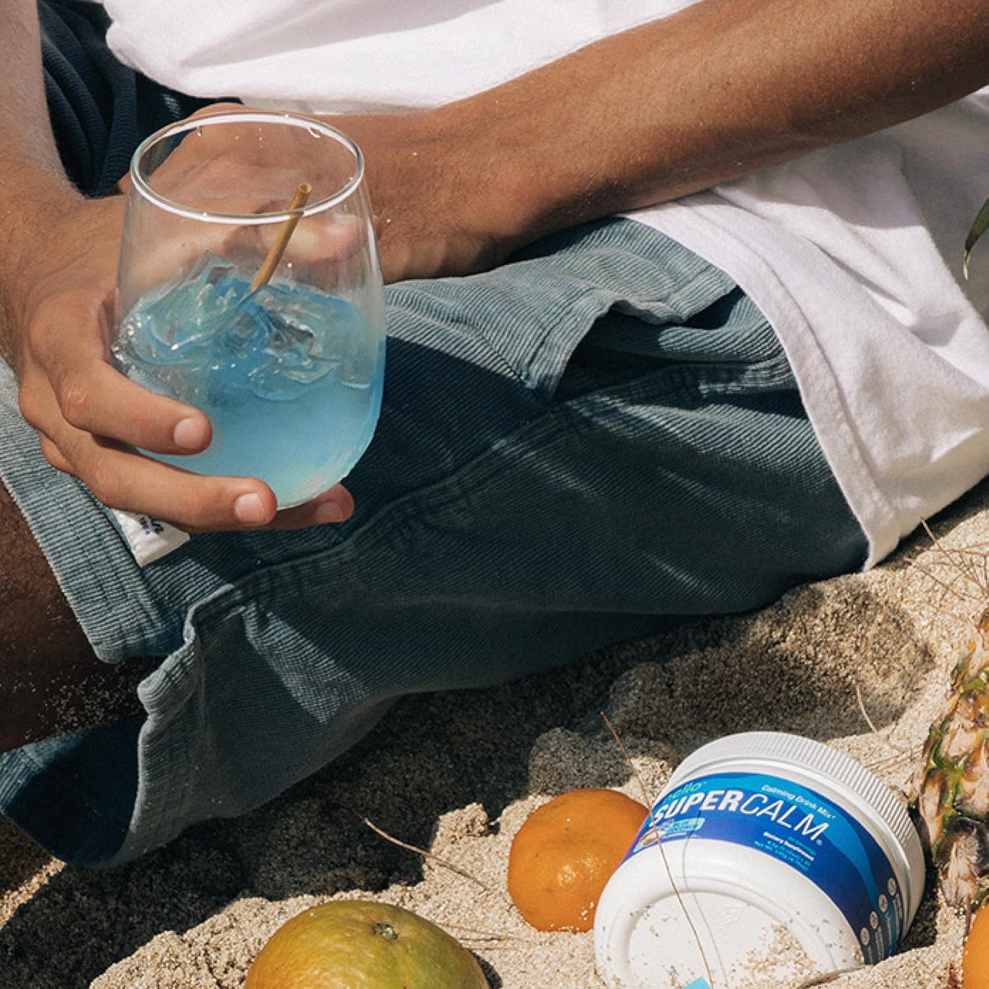 SuperCalm Magnesium Glycinate Drink Mix Blue Coconut Flavored