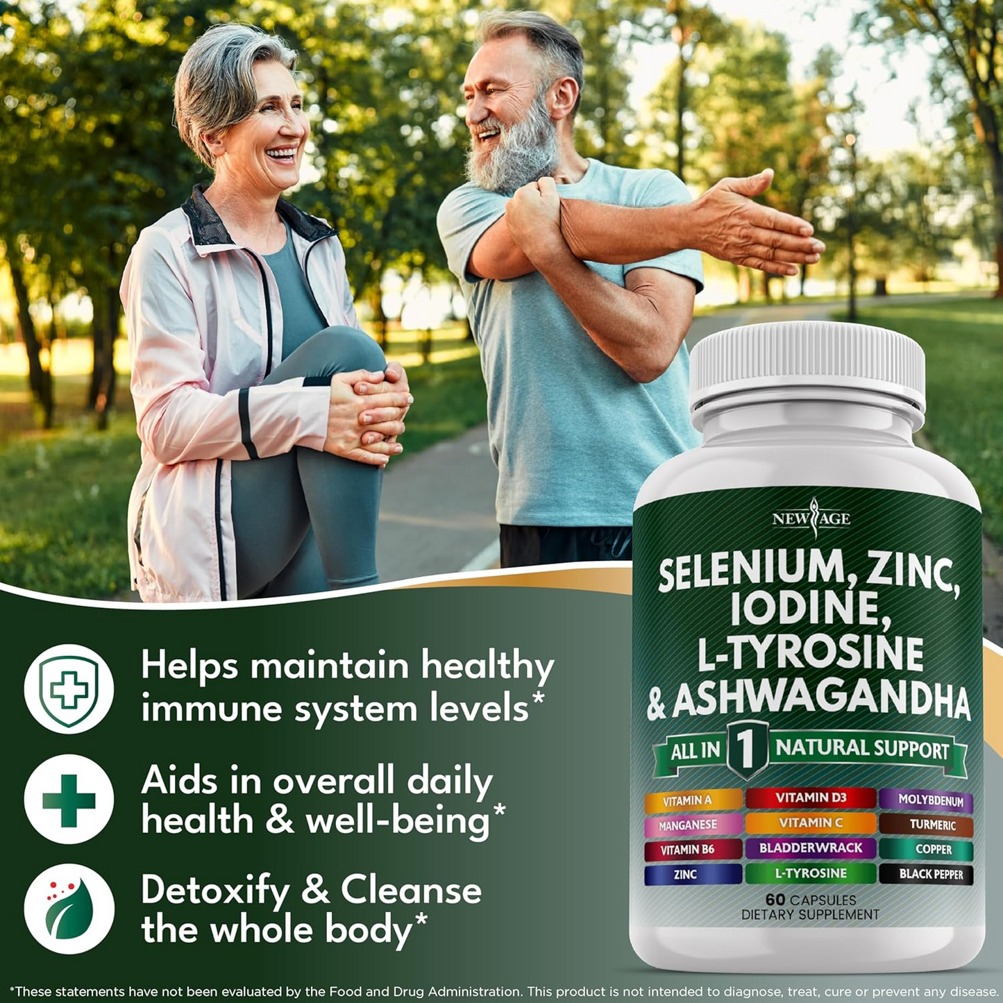 All in 1 Selenium, Zinc, Iodine & Ashwagandha Capsules