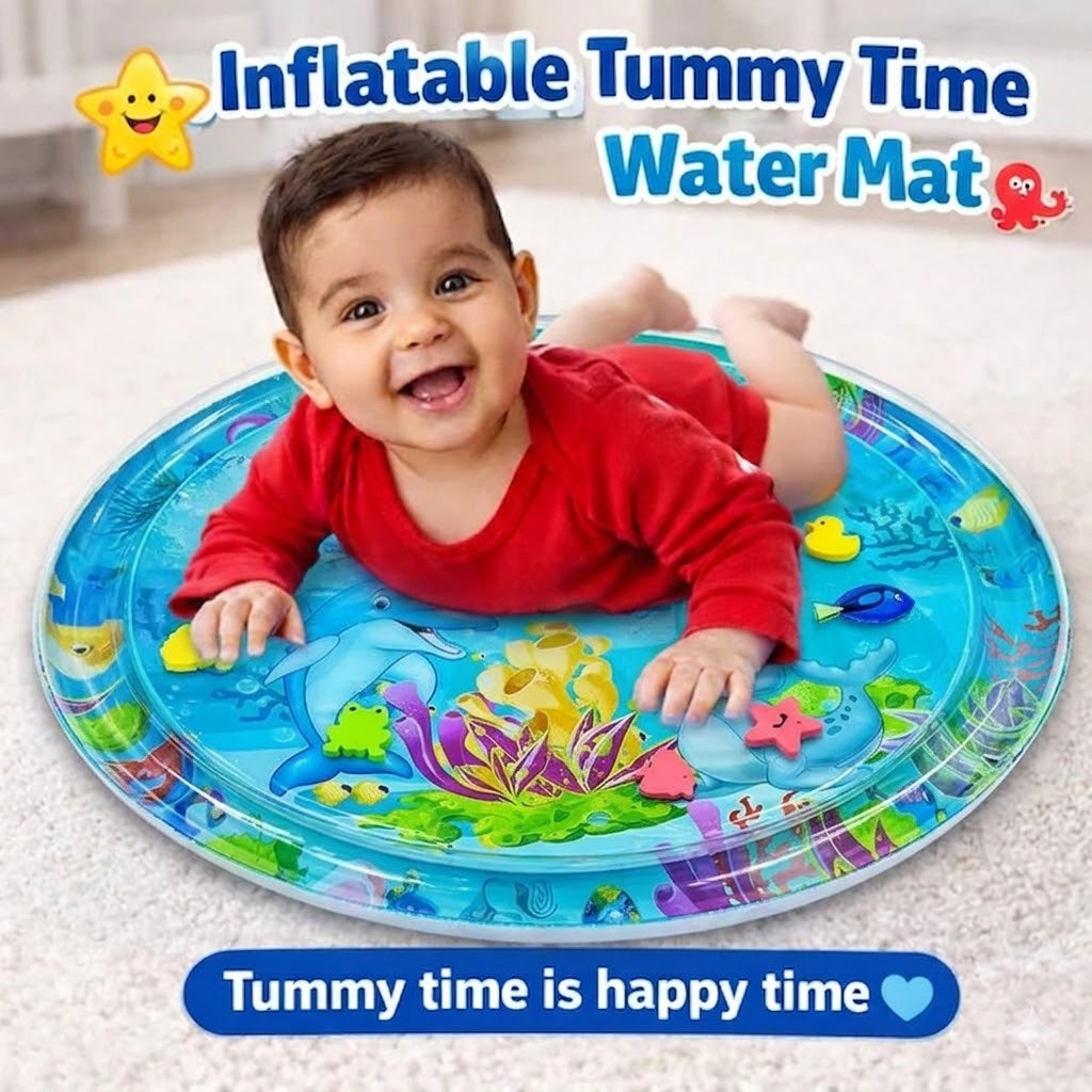 Tummy Time Baby Water Mat – Inflatable Ocean Play Mat for Infants