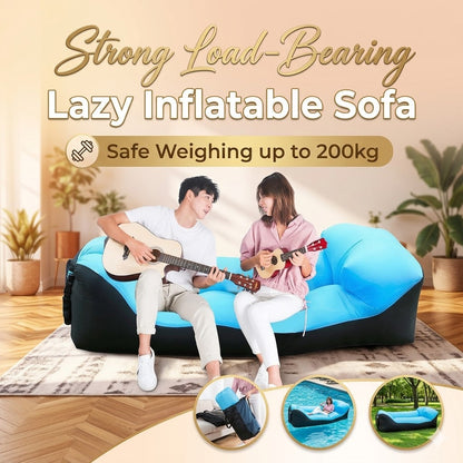 Portable Double Seat Inflatable Sofa – Indoor & Outdoor Oxford Cloth Air Couch