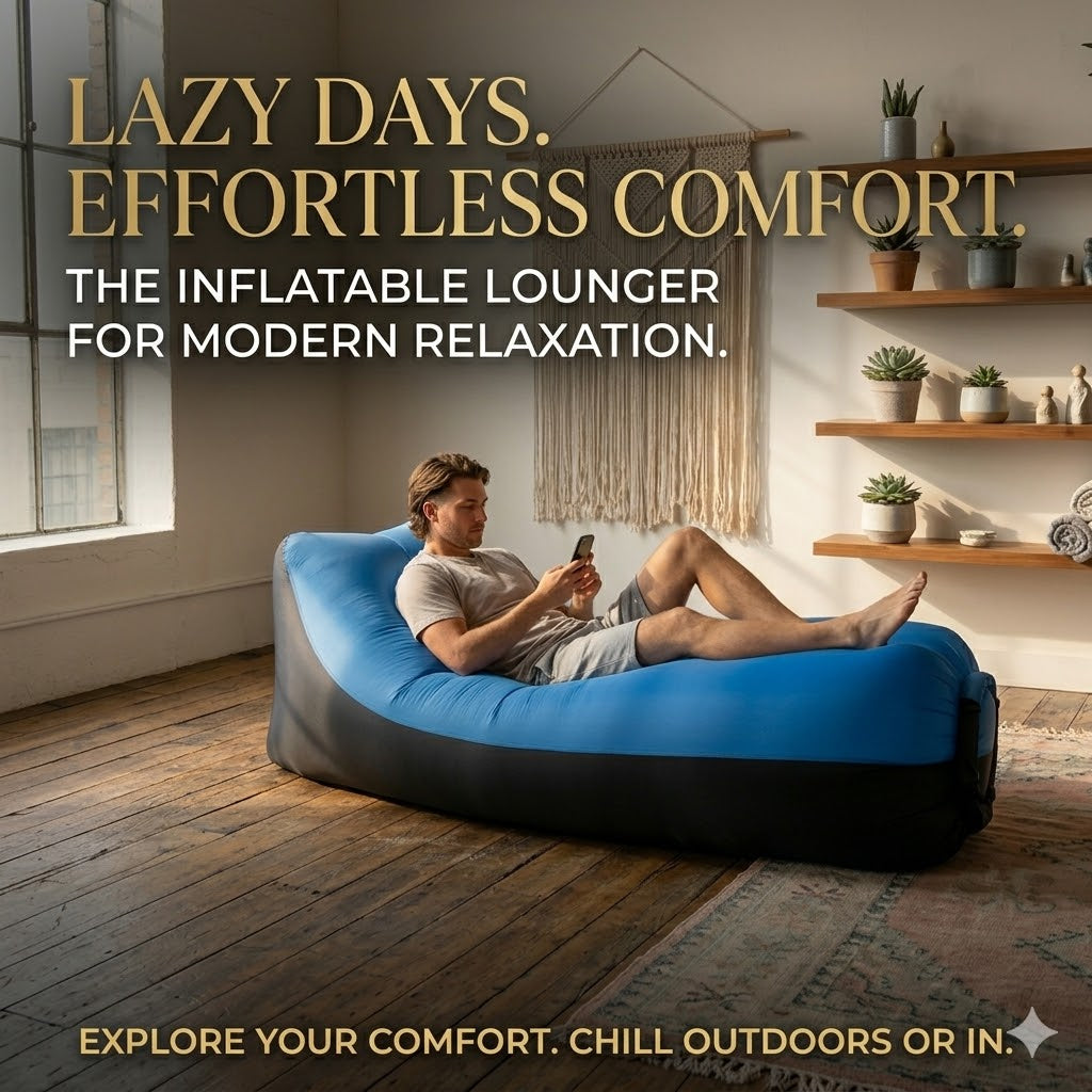 Portable Double Seat Inflatable Sofa – Indoor & Outdoor Oxford Cloth Air Couch