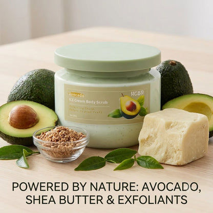Avocado & Shea Butter Body Scrub Exfoliating Moisturizing Body Polish