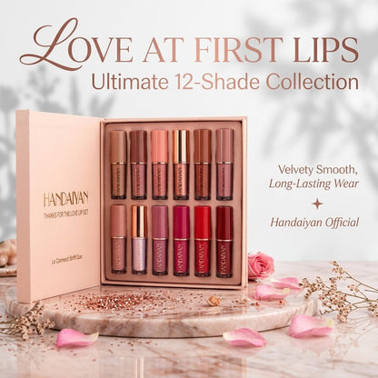 12 Color Lip Gloss Set Matte & Pearl Finish