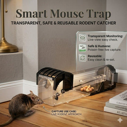 Smart Mouse Trap – Transparent, Safe & Reusable Rodent Catcher