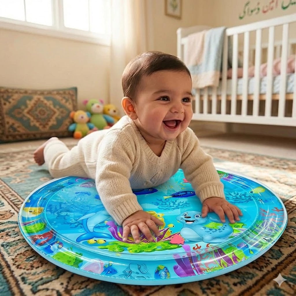 Tummy Time Baby Water Mat – Inflatable Ocean Play Mat for Infants